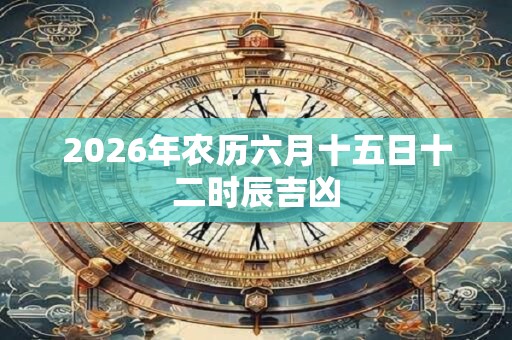 2026年农历六月十五日十二时辰吉凶