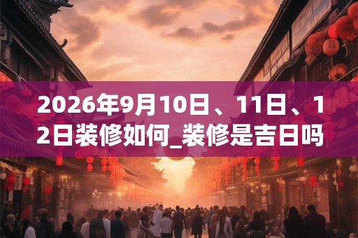 2026年9月10日、11日、12日装修如何_装修是吉日吗