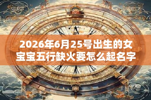 2026年6月25号出生的女宝宝五行缺火要怎么起名字