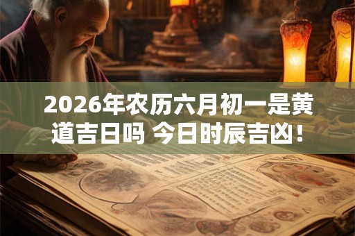 2026年农历六月初一是黄道吉日吗 今日时辰吉凶！