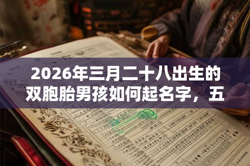 2026年三月二十八出生的双胞胎男孩如何起名字，五行属什么