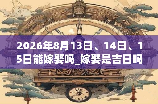 2026年8月13日、14日、15日能嫁娶吗_嫁娶是吉日吗