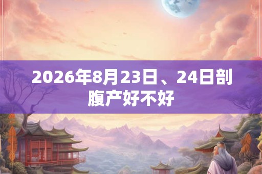 2026年8月23日、24日剖腹产好不好