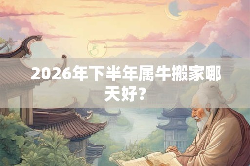 2026年下半年属牛搬家哪天好？