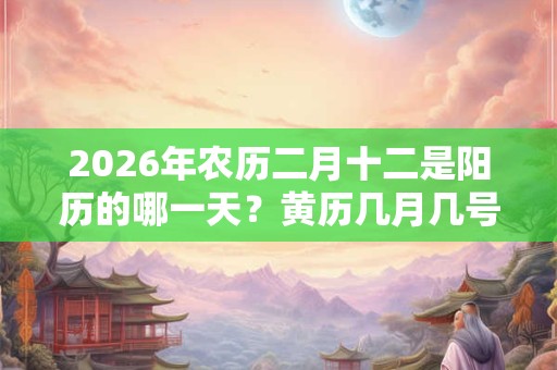 2026年农历二月十二是阳历的哪一天？黄历几月几号？