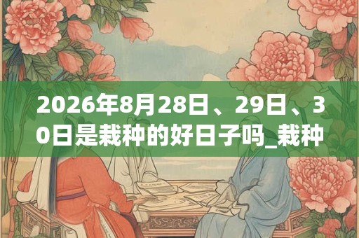 2026年8月28日、29日、30日是栽种的好日子吗_栽种可以吗 2026年8月28日、29日、30日是栽种的好日子吗_栽种可以吗