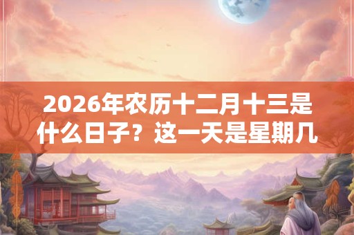2026年农历十二月十三是什么日子？这一天是星期几？