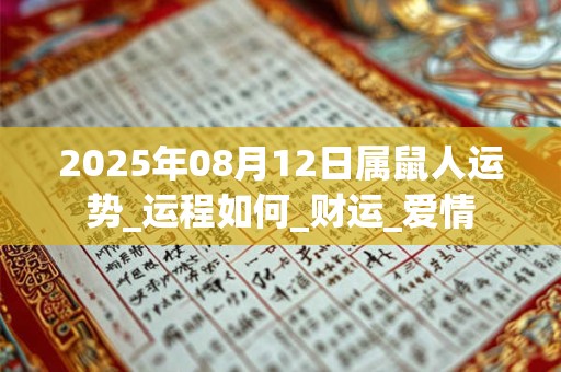 2025年08月12日属鼠人运势_运程如何_财运_爱情