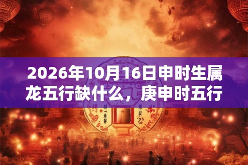 2026年10月16日申时生属龙五行缺什么，庚申时五行缺什么