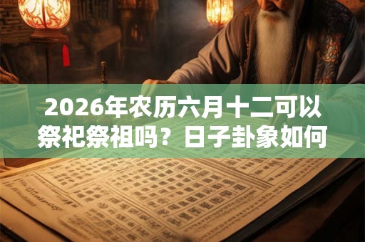 2026年农历六月十二可以祭祀祭祖吗？日子卦象如何？