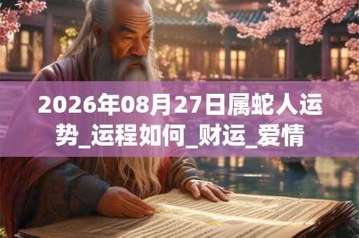 2026年08月27日属蛇人运势_运程如何_财运_爱情