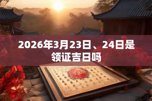 2026年3月23日、24日是领证吉日吗