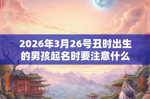 2026年3月26号丑时出生的男孩起名时要注意什么