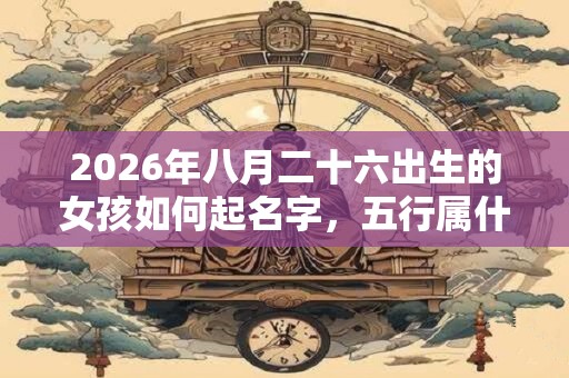 2026年八月二十六出生的女孩如何起名字，五行属什么