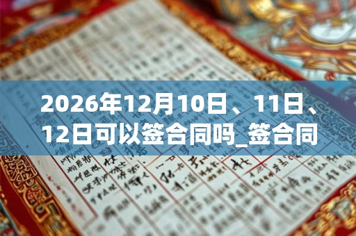 2026年12月10日、11日、12日可以签合同吗_签合同日子好吗