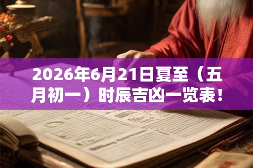2026年6月21日夏至(五月初一)时辰吉凶一览表! 2026年6月21日夏至(五月初一)时辰吉凶一览表!