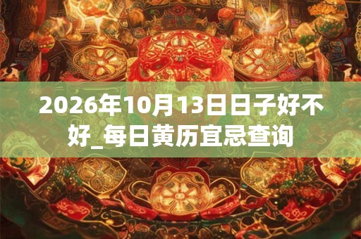 2026年10月13日日子好不好_每日黄历宜忌查询