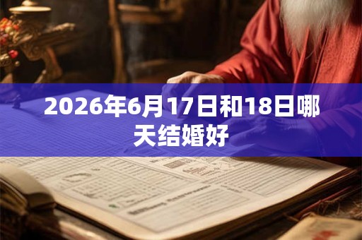 2026年6月17日和18日哪天结婚好 2026年6月17日和18日哪天结婚好