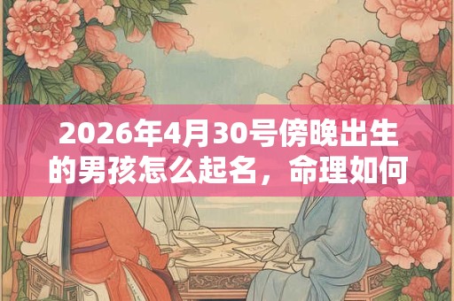 2026年4月30号傍晚出生的男孩怎么起名，命理如何？