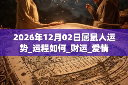2026年12月02日属鼠人运势_运程如何_财运_爱情