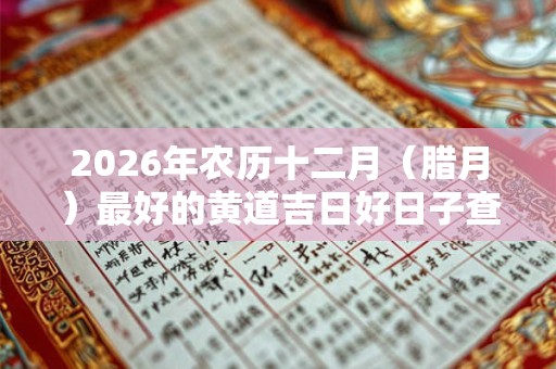 2026年农历十二月（腊月）最好的黄道吉日好日子查询一览表！