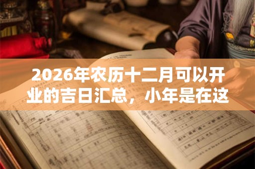 2026年农历十二月可以开业的吉日汇总，小年是在这个月？
