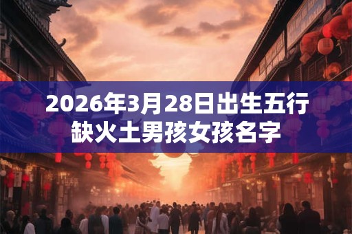 2026年3月28日出生五行缺火土男孩女孩名字