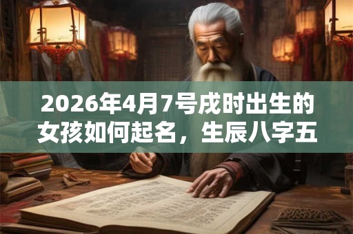 2026年4月7号戌时出生的女孩如何起名，生辰八字五行是什么？