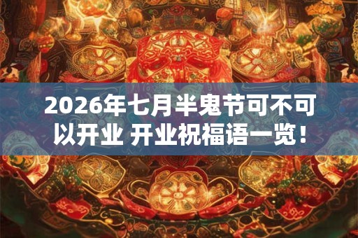 2026年七月半鬼节可不可以开业 开业祝福语一览! 2026年七月半鬼节可不可以开业 开业祝福语一览!