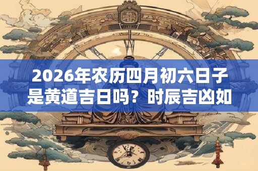 2026年农历四月初六日子是黄道吉日吗？时辰吉凶如何？