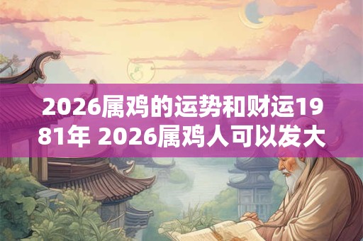 2026属鸡的运势和财运1981年 2026属鸡人可以发大财吗