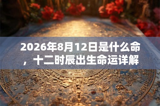 2026年8月12日是什么命，十二时辰出生命运详解