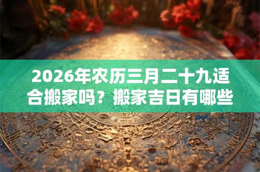 2026年农历三月二十九适合搬家吗?搬家吉日有哪些? 2026年农历三月二十九适合搬家吗?搬家吉日有哪些?