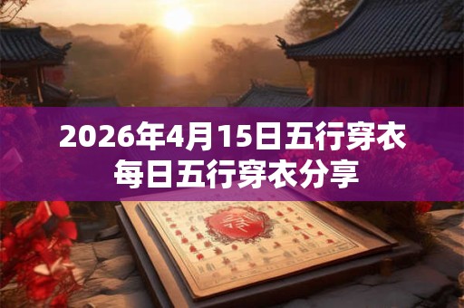 2026年4月15日五行穿衣 每日五行穿衣分享 2026年4月15日五行穿衣 每日五行穿衣分享