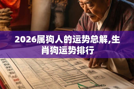 2026属狗人的运势总解,生肖狗运势排行