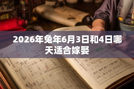 2026年兔年6月3日和4日哪天适合嫁娶