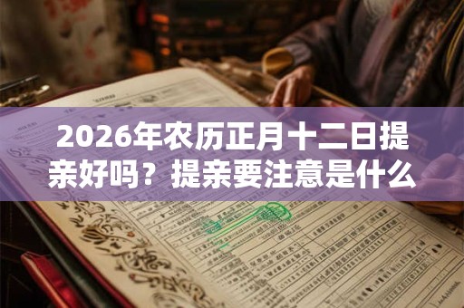 2026年农历正月十二日提亲好吗？提亲要注意是什么？