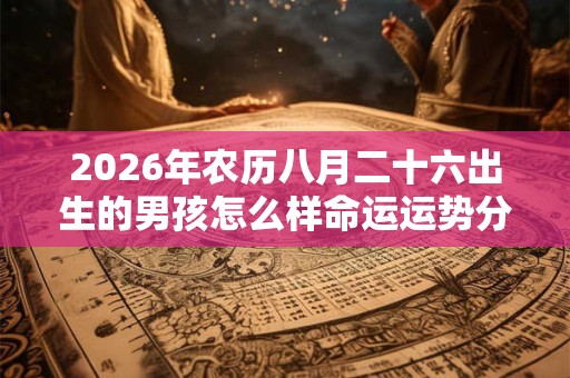 2026年农历八月二十六出生的男孩怎么样命运运势分析