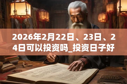 2026年2月22日、23日、24日可以投资吗_投资日子好吗