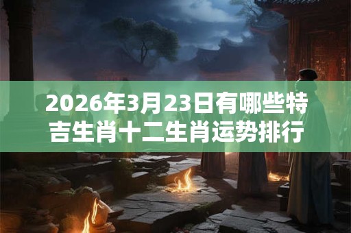 2026年3月23日有哪些特吉生肖十二生肖运势排行