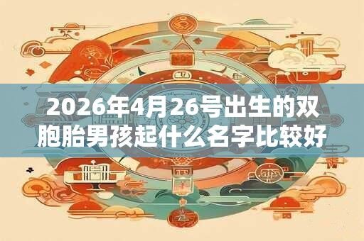 2026年4月26号出生的双胞胎男孩起什么名字比较好，五行属什么