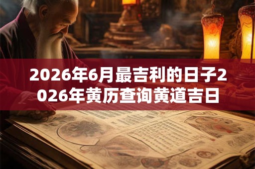 2026年6月最吉利的日子2026年黄历查询黄道吉日 2026年6月最吉利的日子2026年黄历查询黄道吉日