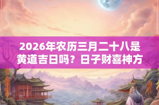 2026年农历三月二十八是黄道吉日吗？日子财喜神方位在哪？