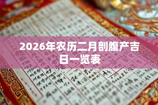 2026年农历二月剖腹产吉日一览表