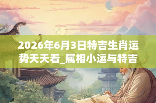 2026年6月3日特吉生肖运势天天看_属相小运与特吉生肖播报