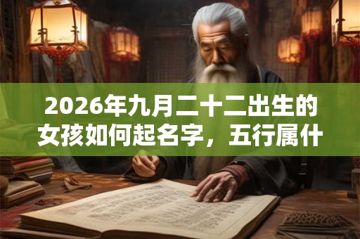 2026年九月二十二出生的女孩如何起名字，五行属什么