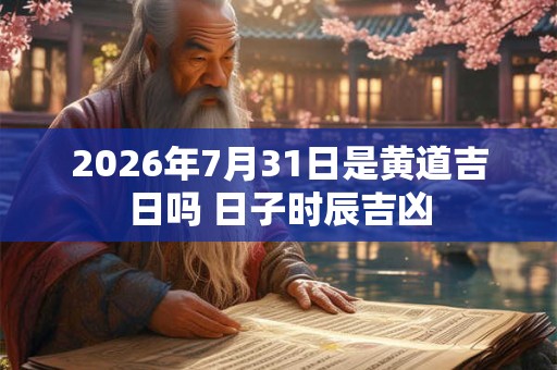 2026年7月31日是黄道吉日吗 日子时辰吉凶 2026年7月31日是黄道吉日吗 日子时辰吉凶