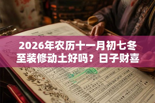 2026年农历十一月初七冬至装修动土好吗?日子财喜神方位? 2026年农历十一月初七冬至装修动土好吗?日子财喜神方位?
