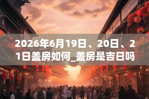 2026年6月19日、20日、21日盖房如何_盖房是吉日吗