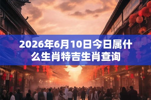 2026年6月10日今日属什么生肖特吉生肖查询
